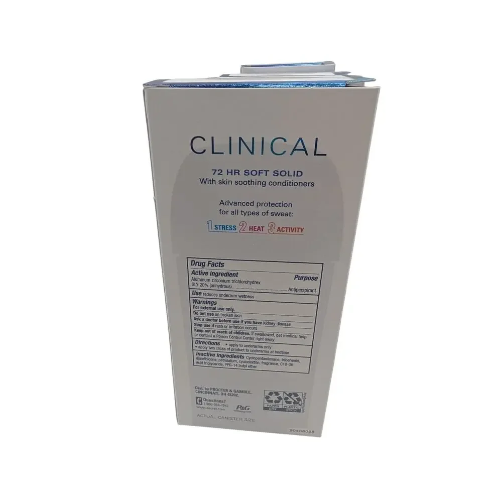 (2) Secret Antiperspirant Deodorant Clinical Strength 72Hr Waterproof Soft Solid